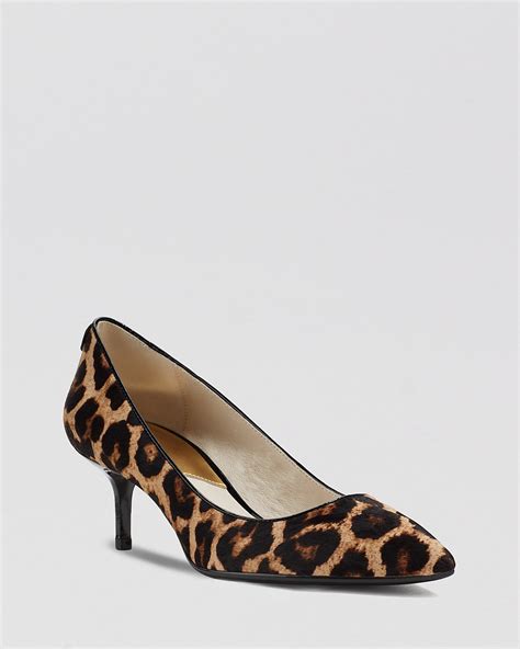 michael kors leopard pumps|Michael Kors low heeled pumps.